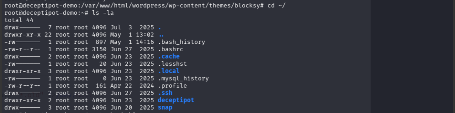home directory files including bash history